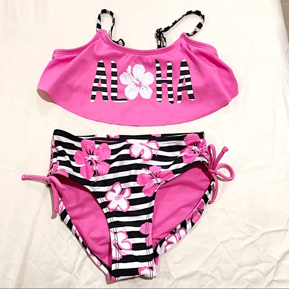 Gymboree Girls Swimsuit Coverup White Striped Beach 4 7-8 14 5-6